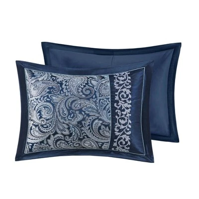 Martha Jacquard Comforter Set Navy - Madison Park 11 Martha Jacquard Comforter Set Navy - Madison Park - Image 11