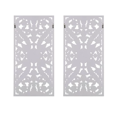 (Set Of 2) 15.5" X 31.5" Botanical Wood Carved Wall Panel White 1 (Set Of 2) 15.5" X 31.5" Botanical Wood Carved Wall Panel White