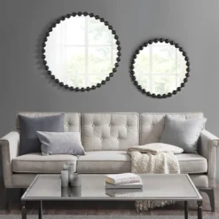 24.3" Round Marlowe Decorative Wall Mirror Black - Madison Park Signature -Madison Park Shop GUEST a747ec86 22e1 45db ac5a 85db0893eecb