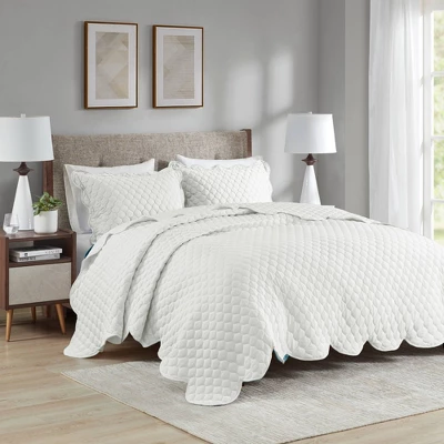 Madison Park 3pc Azariah Scalloped Edge Crinkle Microfiber Quilt Bedding Set 1 Madison Park 3pc Azariah Scalloped Edge Crinkle Microfiber Quilt Bedding Set