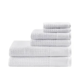 6pc Spa Waffle Jacquard Cotton Bath Towel Set -Madison Park Shop GUEST b3ff3508 da94 4140 9e03 35cbf1f6d6d8