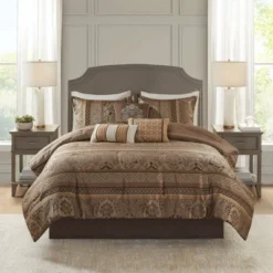7pc Mirage Polyester Jacquard Comforter Bedding Set -Madison Park Shop GUEST bb2783f2 a9bc 4e24 8a7b db342469360f