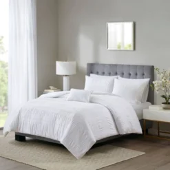 4pc Amari Cotton Seersucker Duvet Cover Set