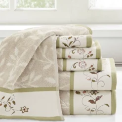6pc Monroe Embroidered Cotton Jacquard Towel Set - Madison Park -Madison Park Shop GUEST c6a6ad06 9117 4265 97d9 feaf62d8d392