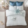 8pc Lian Cotton Printed Reversible Comforter Set Blue