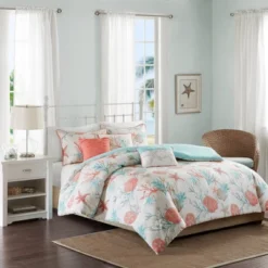 Ocean View Duvet Cover Set Coral - 6pc -Madison Park Shop GUEST d52ea815 ac7f 4717 88a0 53673ab4b529