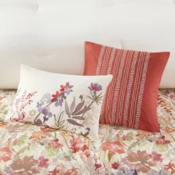 Julia 7pc Cotton Printed Comforter Set Off White/Red/Lavender -Madison Park Shop GUEST d5b75f57 b0cd 4372 a69a e3df70c86b19