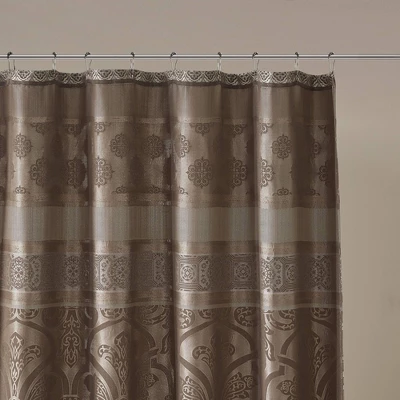 Dennie Jacquard Shower Curtain Brown 2 Dennie Jacquard Shower Curtain Brown - Image 2