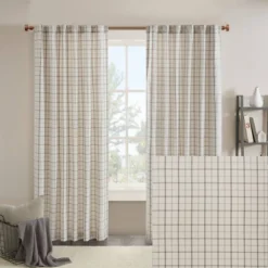 Preston Plaid Rod Pocket And Back Tab Room Darkening Curtain Panel With Fleece Lining -Madison Park Shop GUEST da2986e5 b4aa 4806 98dd 46a4aeaa923e