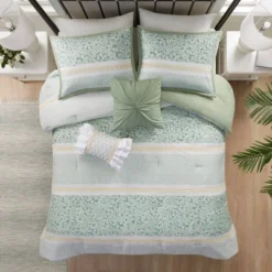 5pc Tulia Seersucker Comforter Bedding Set With Throw Pillows Green - Madison Park -Madison Park Shop GUEST da6b68de e402 4261 a7f8 c2fbfb1abff7