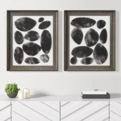 2pc Skipping Stones Geo UV Printed Shadowbox Wall Art Set Black - Madison Park -Madison Park Shop GUEST db6df507 4685 4796 8504 320f03334ef1