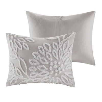 Danica Tufted Cotton Chenille Floral Duvet Cover Set - Madison Park 3 Danica Tufted Cotton Chenille Floral Duvet Cover Set - Madison Park - Image 3