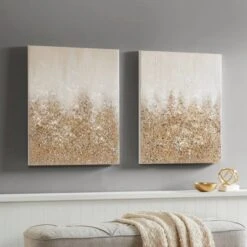(Set Of 2) 22" X 28" Glimmer Hand Brush Embellished Canvas Gold -Madison Park Shop GUEST e670fbbe 1eba 4fa3 aa8c a22f44502108