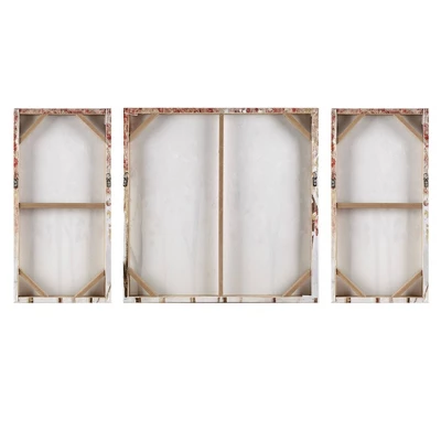 (Set Of 3) Autumn Forest Canvas Art Palette Knife Embellishment Red 1 (Set Of 3) Autumn Forest Canvas Art Palette Knife Embellishment Red