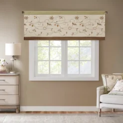 50x18" Monroe Embroidered Window Valance -Madison Park Shop GUEST f007f0a3 575a 4568 8b22 74afaf37cfca