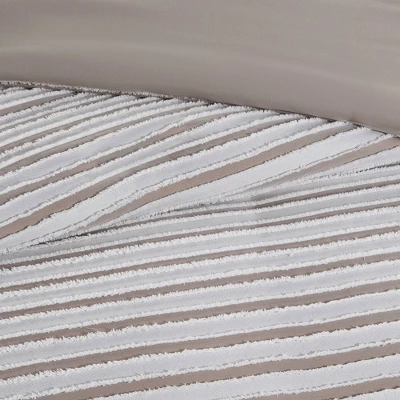 Madison Park 3pc River Clipped Jacquard Duvet Cover Set Off-White 4 Madison Park 3pc River Clipped Jacquard Duvet Cover Set Off-White - Image 4