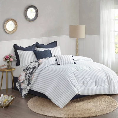 Sorrel 8pc Cotton Printed Reversible Comforter Set 1 Sorrel 8pc Cotton Printed Reversible Comforter Set