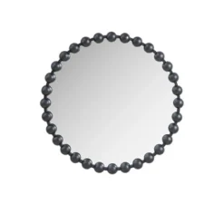 24.3" Round Marlowe Decorative Wall Mirror Black - Madison Park Signature