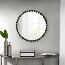 33.8" X 24.3" Round Marlowe Decorative Wall Mirror Black - Madison Park Signature -Madison Park Shop GUEST f5428a2e dab4 4cbd 93c8 04b43e37a7e7