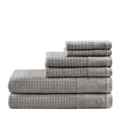 6pc Spa Waffle Jacquard Cotton Bath Towel Set -Madison Park Shop GUEST f63f956f 5b0f 45e7 b254 dcc84ddd0ba0