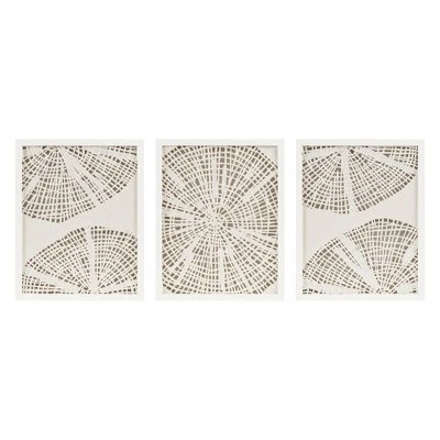 3pc Solana Coastal Rice Paper Framed Shadow Box Set Off White - Madison Park 1 3pc Solana Coastal Rice Paper Framed Shadow Box Set Off White - Madison Park