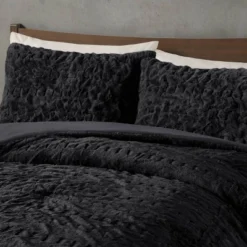 Madison Park 3pc King/California King Dakota Ruched Fur Down Alternative Comforter Set Black -Madison Park Shop GUEST fc98f132 34e0 4e17 8166 23907c2f6682