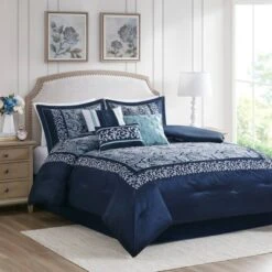 Martha Jacquard Comforter Set Navy - Madison Park 27 Martha Jacquard Comforter Set Navy - Madison Park -Madison Park Shop GUEST fc9e4c96 8ea6 4b82 a21f 7eeebd9ee958