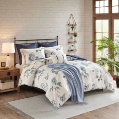 Benita 7pc Printed Seersucker Comforter Set Blue -Madison Park Shop GUEST fd43e07a 75a1 47e5 a5f6 278860baed95