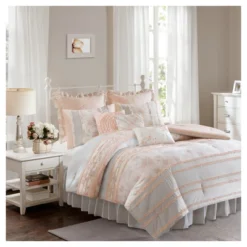 Desiree Cotton Percale Comforter Bedding Set With Euro And Bedskirt Blush - Madison Park -Madison Park Shop GUEST fff7fc88 062c 4ee9 998b 290fd4b11813