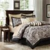 Aubrey 12 Piece Complete Bed Set - Black, Full, 12PK