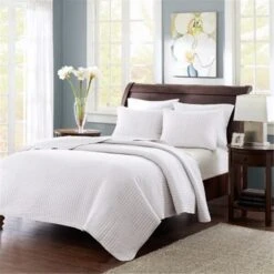 Keaton Coverlet Set , Twin Extra Large- White