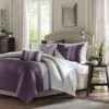 7 Pieces Comforter Set - Queen, Purple, 7PK
