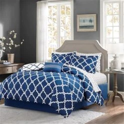 Madison Park Merritt Complete Bed And Sheet Set, Navy - California King