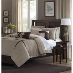 Dune Comforter 7 Pc Set, Khaki - Queen