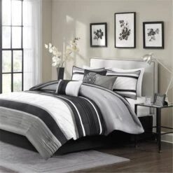 Blaire 7 Piece Comforter Set, Grey - King, 7PK
