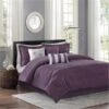 Hampton 7 Piece Comforter Set, Plum - King, 7PK