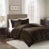 Duke Faux Fur Comforter Mini Set, King - Chocolate