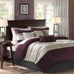 Palmer Comforter Set, Plum - Cal King