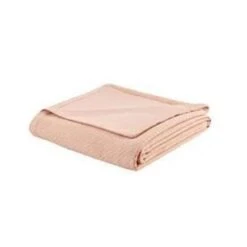 King Size Woven Cotton Blanket, Blush