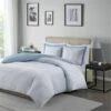 Hayden Reversible Stripe Duvet Cover Mini Set - Blue, Twin Size