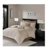 Queen Size Embroidered Comforter Set, Natural - 8 Piece, 8PK