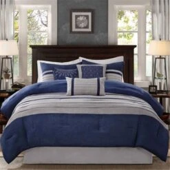 Palmer 7 Piece Comforter Set, Blue - King, 7PK