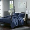 Madison Park Serene Cotton Coverlet Set, Blue, King