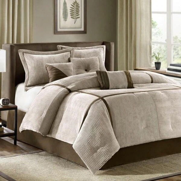 Madison Park MP10-315 Madison Park Dallas 7 Piece Comforter Set; Khaki - Cal King 1 Madison Park MP10-315 Madison Park Dallas 7 Piece Comforter Set; Khaki - Cal King