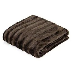 Madison Park MP50-455 Duke Long Fur Knitted Throw Brown