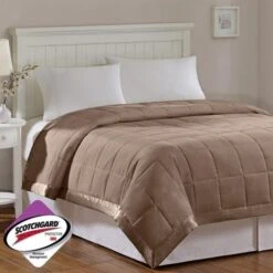 Madison Park MP51-546 Windom Down Alternative Blanket Full ; Brown - King