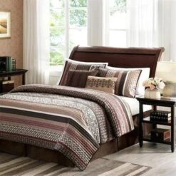 Madison Park MP13-616 Princeton 5 Piece Coverlet ; Set King - Red