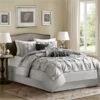 Madison Park MP10-1330 Laurel 7 Piece Comforter Set; Grey - California King