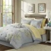 Madison Park Avalon Complete Bed And Sheet Set, Full - Grey