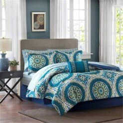 Madison Park Serenity Complete Bed And Sheet Set, Twin - Blue